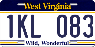 WV license plate 1KL083