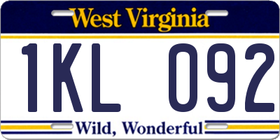 WV license plate 1KL092