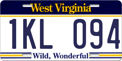 WV license plate 1KL094