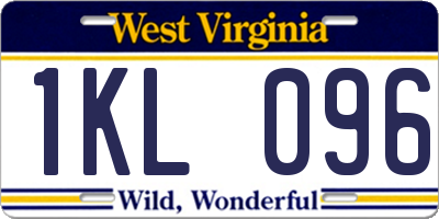 WV license plate 1KL096
