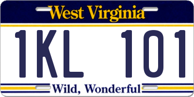 WV license plate 1KL101