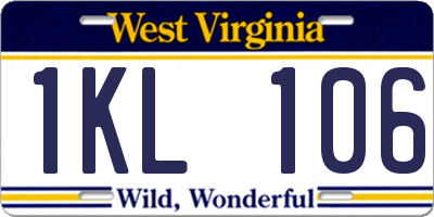 WV license plate 1KL106