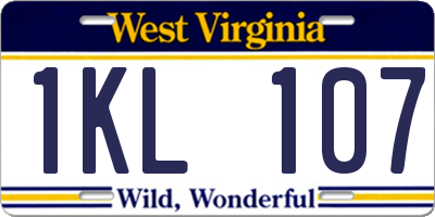 WV license plate 1KL107