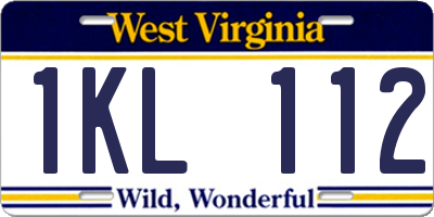 WV license plate 1KL112