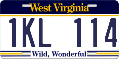 WV license plate 1KL114