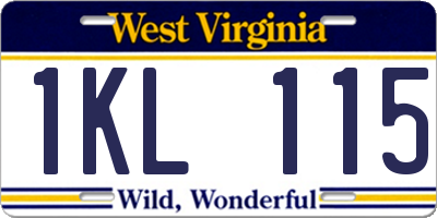 WV license plate 1KL115