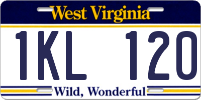 WV license plate 1KL120