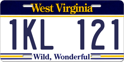 WV license plate 1KL121