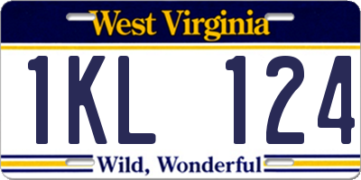 WV license plate 1KL124