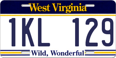 WV license plate 1KL129
