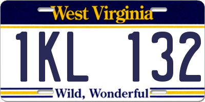 WV license plate 1KL132