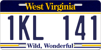 WV license plate 1KL141