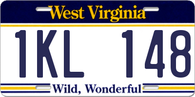 WV license plate 1KL148