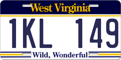 WV license plate 1KL149