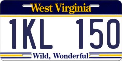 WV license plate 1KL150