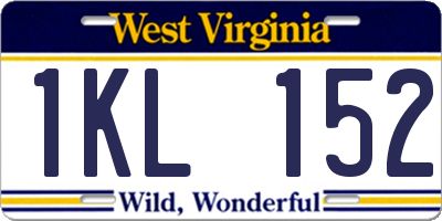 WV license plate 1KL152