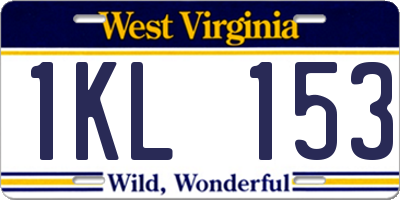 WV license plate 1KL153