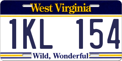 WV license plate 1KL154