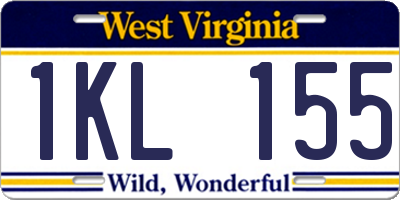WV license plate 1KL155