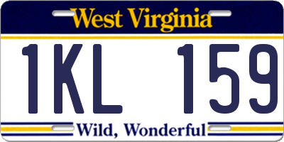 WV license plate 1KL159