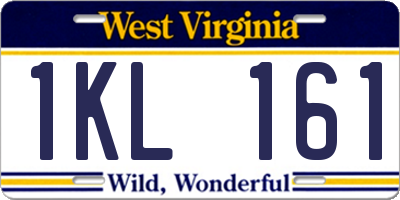 WV license plate 1KL161