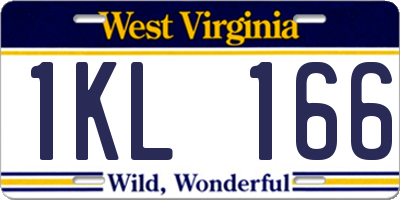 WV license plate 1KL166