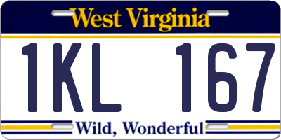 WV license plate 1KL167
