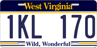 WV license plate 1KL170