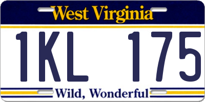 WV license plate 1KL175