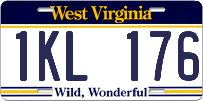 WV license plate 1KL176