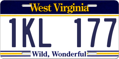 WV license plate 1KL177