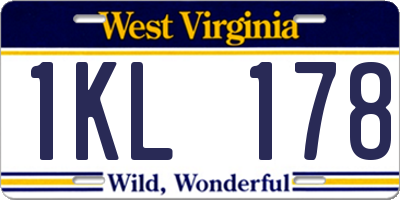 WV license plate 1KL178