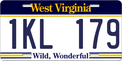 WV license plate 1KL179