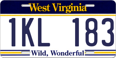 WV license plate 1KL183