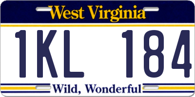 WV license plate 1KL184