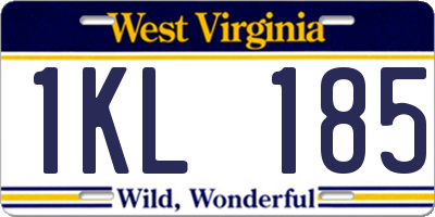 WV license plate 1KL185