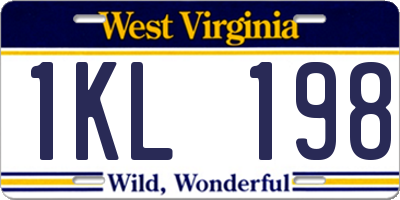 WV license plate 1KL198