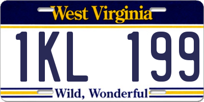 WV license plate 1KL199