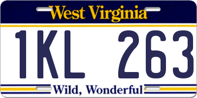 WV license plate 1KL263