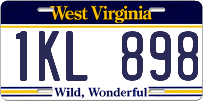 WV license plate 1KL898