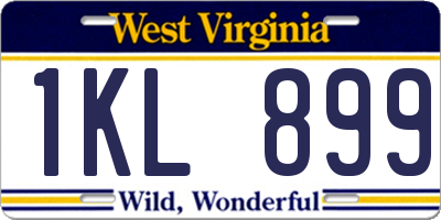 WV license plate 1KL899