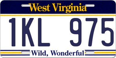 WV license plate 1KL975