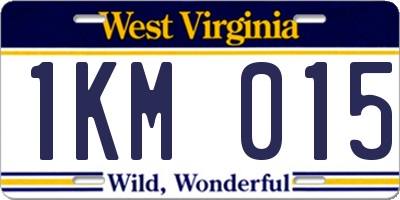 WV license plate 1KM015