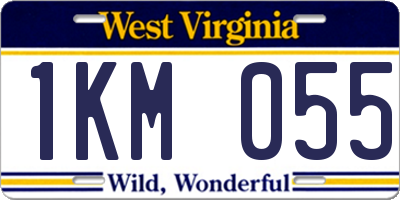 WV license plate 1KM055