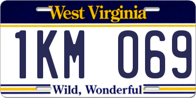 WV license plate 1KM069
