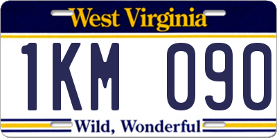 WV license plate 1KM090