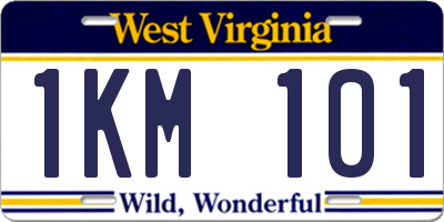 WV license plate 1KM101