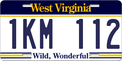 WV license plate 1KM112