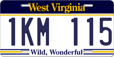 WV license plate 1KM115
