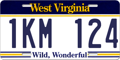 WV license plate 1KM124